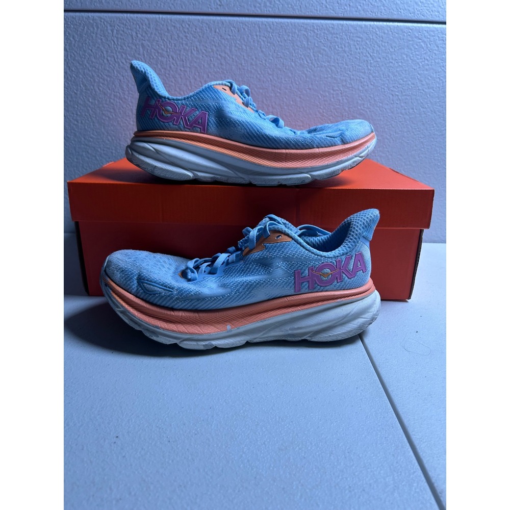 Hoka Clifton 9 Sky Blue Coral Size 8.5M 9.5W #2915